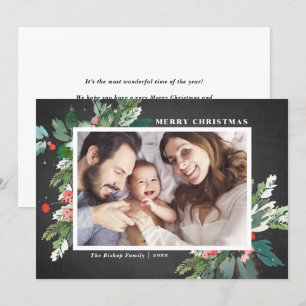 Waterverf Hollies Chalkboard kerstfoto