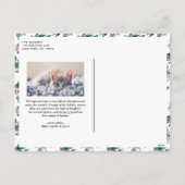 Waterverf Hollies Faux Gold Foil kerstfoto Feestdagenkaart (Achterkant)