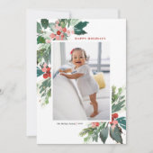 Waterverf Hollies Faux Gold Prettige feestdagen Fo (Voorkant)