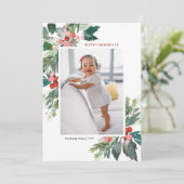 Waterverf Hollies Faux Gold Prettige feestdagen Fo (Staand voorkant)