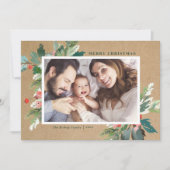 Waterverf Hollies Kraft Paper Botanische Foto (Voorkant)