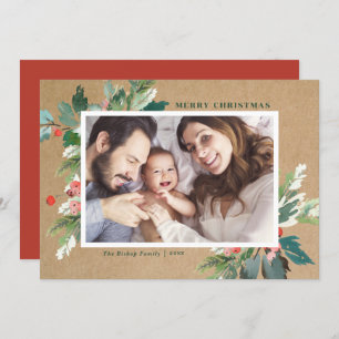 Waterverf Hollies Kraft Paper Botanische Foto