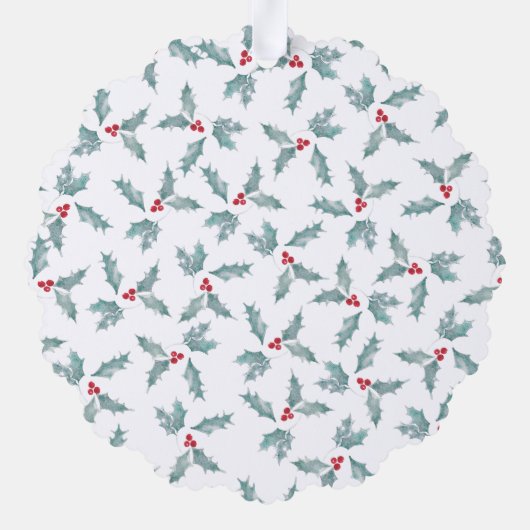 Waterverf Holly | Aangepaste begroeting | Foto Ornament Kaart (Achterkant)