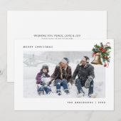 Waterverf Holly Bell Foto Kerstmis Kaarten (Voorkant / Achterkant)