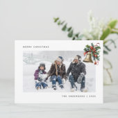 Waterverf Holly Bell Foto Kerstmis Kaarten (Staand voorkant)