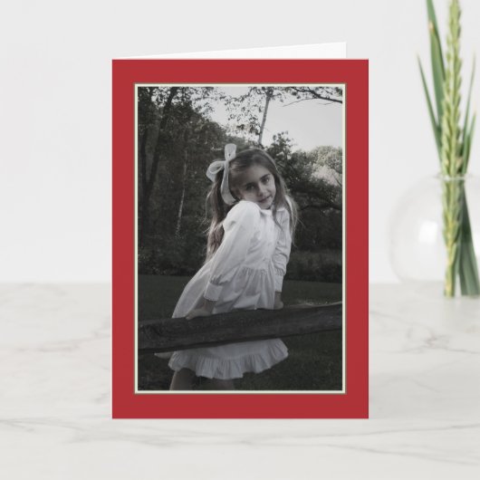 Waterverf Holly Berries Een foto Kerstmis Feestdagen Kaart (Voorkant)