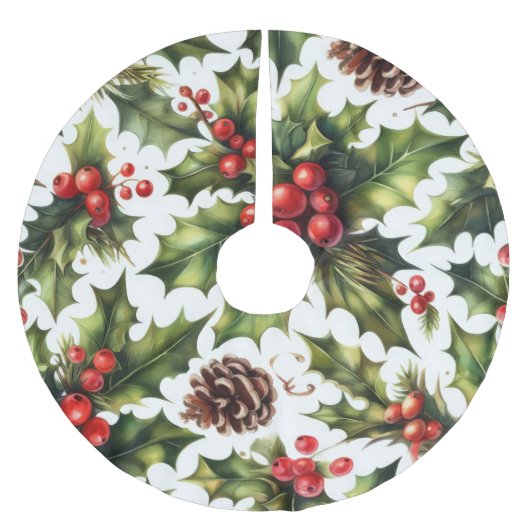 Waterverf Holly Berries Kerstmis Motieven Vakantie Kerstboom Rok (Voorkant)