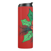 Waterverf Holly Berries Thermosbeker (Gedraaid links)