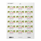 Waterverf Holly Berry-adres voor kerstterugkeer Etiket (Full Sheet)