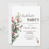 Waterverf Holly Berry Greenery Bachelorette Kaart (Voorkant)