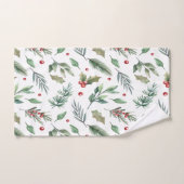 Waterverf Holly Berry Greenery Bad Handdoek (Handdoek)