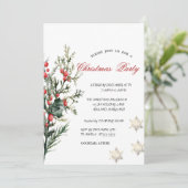 Waterverf Holly Berry Greenery Company Christmas Kaart (Staand voorkant)