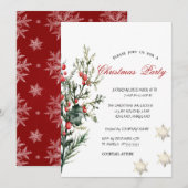 Waterverf Holly Berry Greenery Company Christmas Kaart (Voorkant / Achterkant)