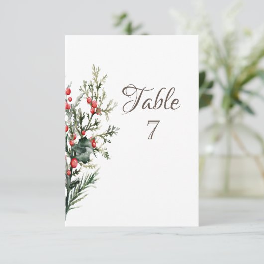 Waterverf Holly Berry Greenery Kaart (Staand voorkant)