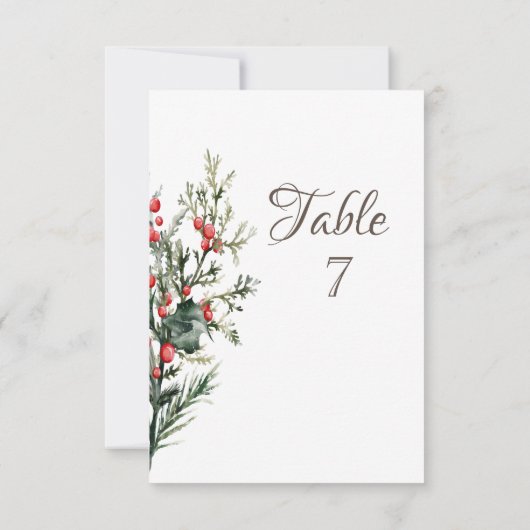 Waterverf Holly Berry Greenery Kaart (Achterkant)