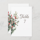 Waterverf Holly Berry Greenery Kaart (Voorkant / Achterkant)