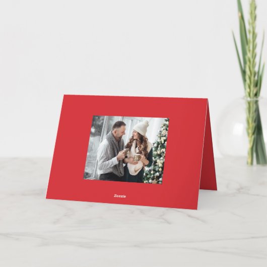 Waterverf Holly Berry & Greenery Krans 2 Foto Feestdagen Kaart (Achterkant)