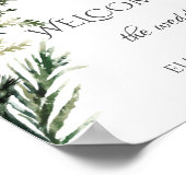 Waterverf Holly Berry Groen Bruiloft Poster (Hoek)