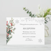 Waterverf Holly Berry Groene receptie Kaart (Staand voorkant)