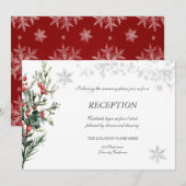 Waterverf Holly Berry Groene receptie Kaart (Voorkant / Achterkant)