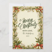 Waterverf Holly Berry Holiday Feestdagenkaart (Voorkant)