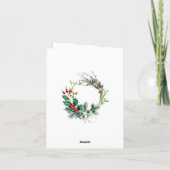 Waterverf Holly Berry kerstboombegroet hotel Feestdagen Kaart (Achterkant)