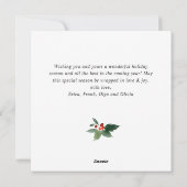 Waterverf Holly Berry-kerstboomgroet Feestdagenkaart (Achterkant)