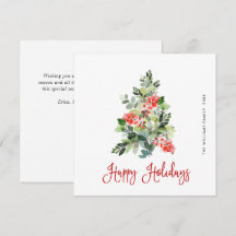 Waterverf Holly Berry-kerstboomgroet