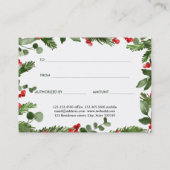 Waterverf Holly Berry-kerstcadeau Kortingskaartje (Achterkant)