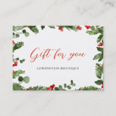 Waterverf Holly Berry-kerstcadeau Kortingskaartje (Voorkant)