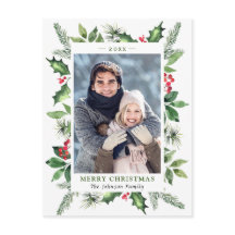 Waterverf Holly Berry Kerstfeestdag