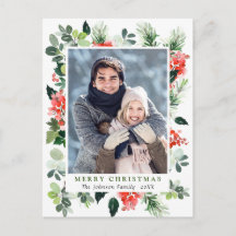 Waterverf Holly Berry Kerstfeestdag