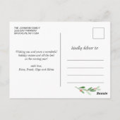 Waterverf Holly Berry Kerstmis PHOTO Greeting Briefkaart (Achterkant)