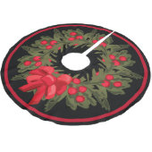 Waterverf Holly Berry Krans & Rood Lint Kerstboom Rok (Gekanteld)
