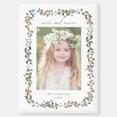 Waterverf Holly Berry Lijst Vrolijk & Helder Foto Magneet (Voorkant)