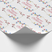 Waterverf Holly Berry Merry Christmas Wrapping P Cadeaupapier (Hoek)