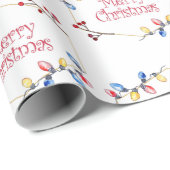 Waterverf Holly Berry Merry Christmas Wrapping P Cadeaupapier (Rol Hoek)