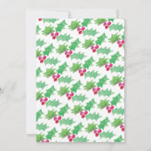 Waterverf Holly Berry Wedding met kersthand Kaart (Achterkant)