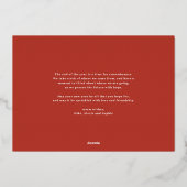 Waterverf Holly Botanische kerstfoto Folie Feestdagenkaart (Achterkant)