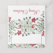 Waterverf Holly Christmas Plaatskaartje (Buitenkant ongevouwen)