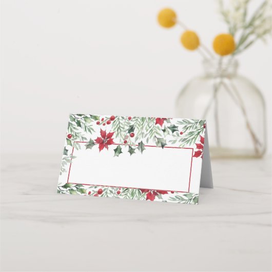 Waterverf Holly Christmas Plaatskaartje (Voorkant)