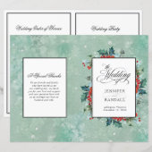 Waterverf Holly en Berrie Folded Wedding Programme (Voorkant / Achterkant)