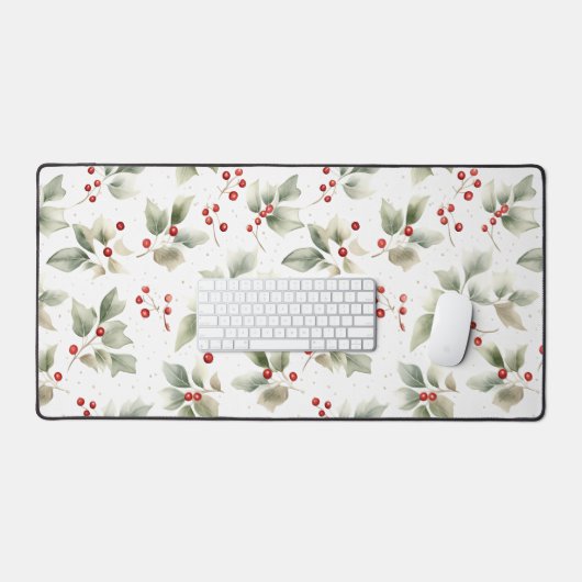  Waterverf Holly en bessen Bureaumat (Keyboard & Muis)