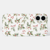 Waterverf Holly en bessen Case-Mate iPhone Case (Achterkant (horizontaal))