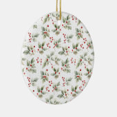  Waterverf Holly en bessen Keramisch Ornament (Rechts)