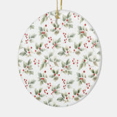  Waterverf Holly en bessen Keramisch Ornament (Links)
