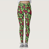 Waterverf Holly en bessen Leggings (Voorkant)