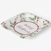  Waterverf Holly en bessen Papieren Bordje (Gebogen)
