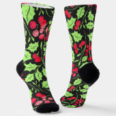 Waterverf Holly en bessen Sokken (Gebogen)