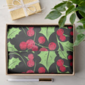 Waterverf Holly en bessen Tissuepapier (Geschenk)